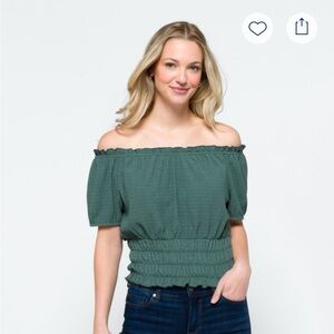 Chic Off-Shoulder Green Blouse